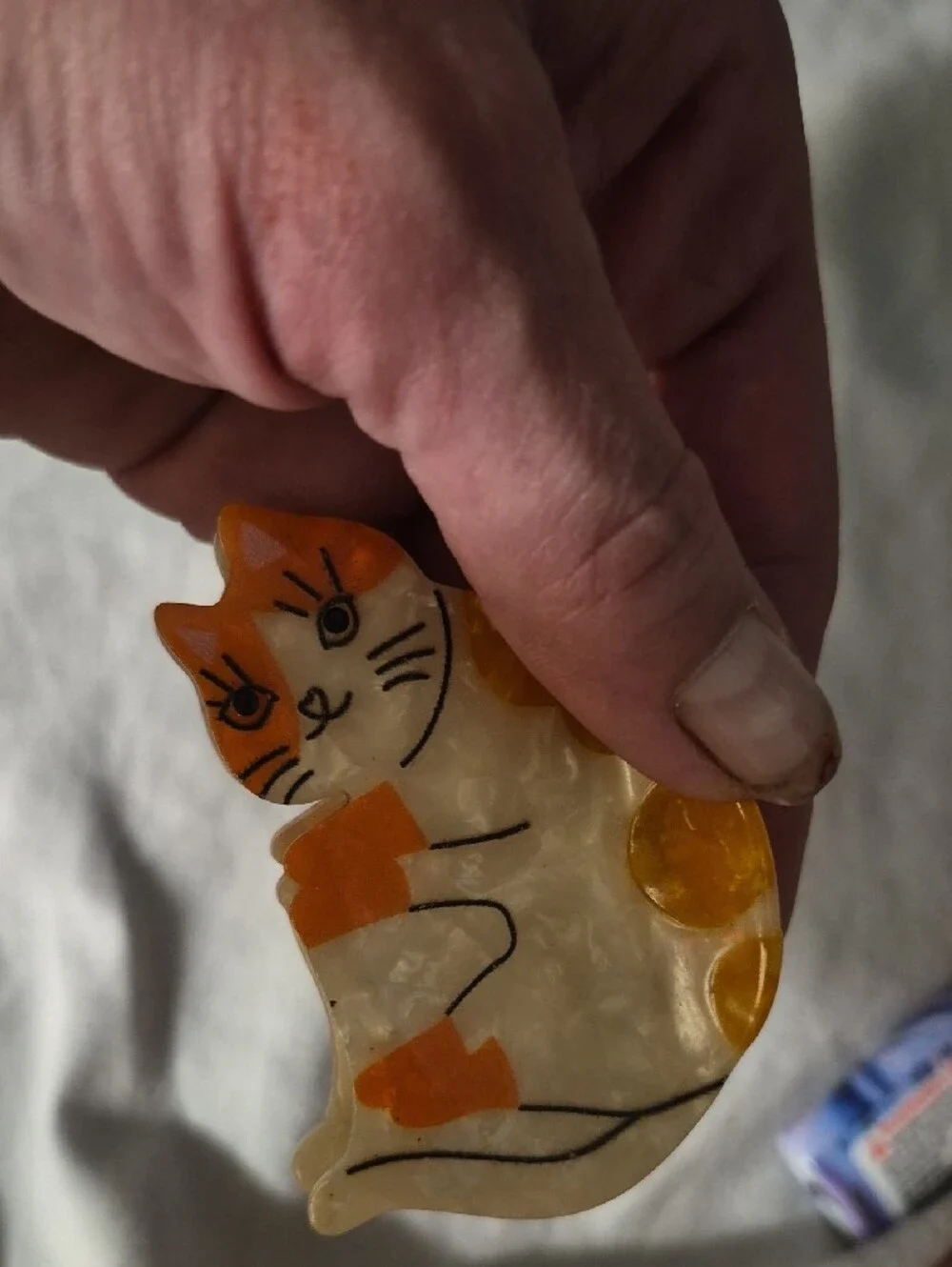 Unknown Brand Orange & White Cat Decorative Hair Clip